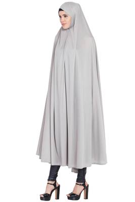 premium gray plain lycra jilbab abaya for women 3