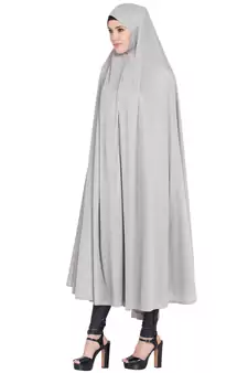premium gray plain lycra jilbab abaya for women
