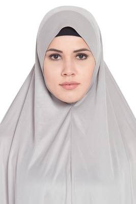premium gray plain lycra jilbab abaya for women 5