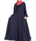 Nida Embroidered Patch Umbrella Navy Abaya