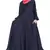 Nida Embroidered Patch Umbrella Navy Abaya