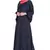 Nida Embroidered Patch Umbrella Navy Abaya