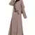 Coffee Brown Hand Work Beads Embellished Nida Party Abaya