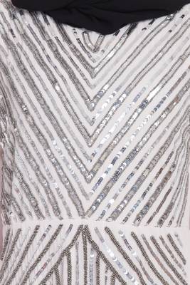 Light Pink Sequins Beads Hand Work Georgette Abaya 5