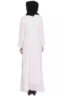 Light Pink Sequins Beads Hand Work Georgette Abaya