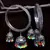 Silver Plated Pair of Designer Bangles with Multiple Hanging Jhumkis