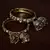 Gold Plated Kundan Embellished Pair of Designer Bangles with Multiple Hanging Jhumkis and Bells