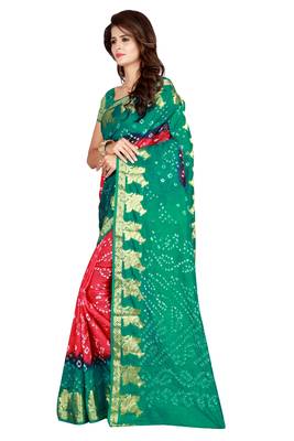 Multicolor printed silk blend saree with blouse 2