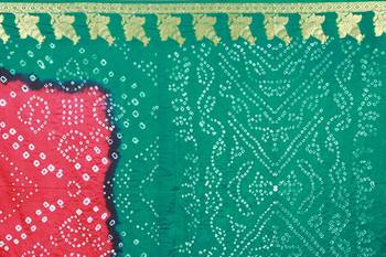 Multicolor printed silk blend saree with blouse 5