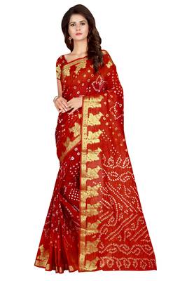 Multicolor printed silk blend saree with blouse 1
