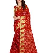 Multicolor printed silk blend saree with blouse