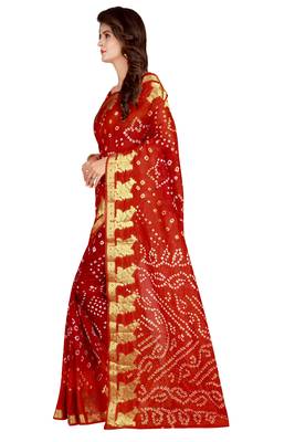Multicolor printed silk blend saree with blouse 2
