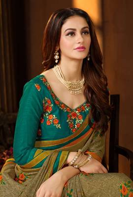 Multicolor Printed Georgette Saree With Blouse 2