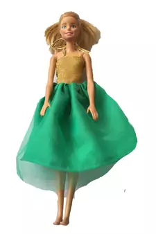Gold plain net kids-frocks