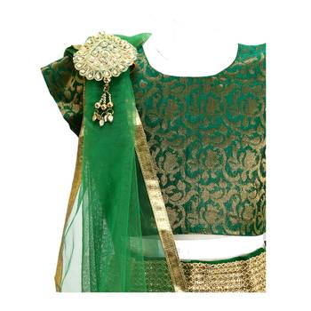 Green plain net stitched lehenga 5