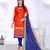 Orange embroidered cotton salwar with dupatta