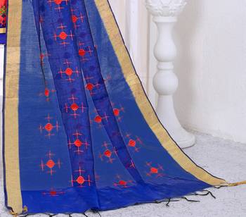Orange embroidered cotton salwar with dupatta 4