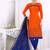 Orange embroidered cotton salwar with dupatta