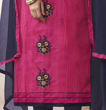 Pink embroidered cotton salwar with dupatta 3