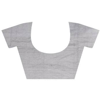 White hand woven cotton saree with blouse 5
