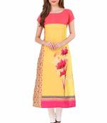 Red printed crepe kurti