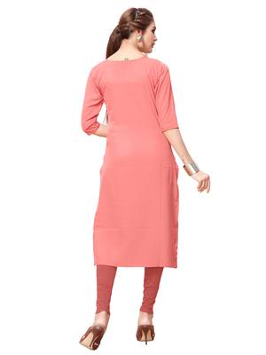 Peach printed crepe kurti 2