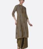 Gold printed viscose kurta set