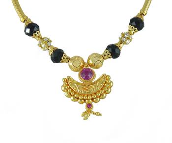Crystal Yellow Gold Alloy Combo Pack Of 2 Necklace 5