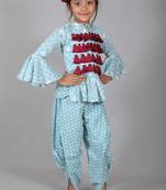 Frill sleeves Peplam top with dhoti