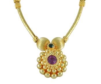 Crystal Yellow Gold Alloy Combo Pack Of 2 Necklace 3