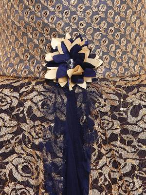 Blue Embroidered Net Kids-Frocks 3