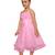 Pink Plain Net Kids-Frocks
