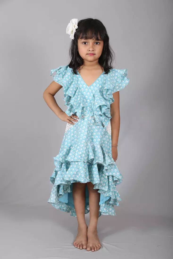 Ruffel Haulter Neck frock