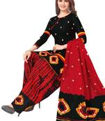 Black printed crepe salwar with dupatta
