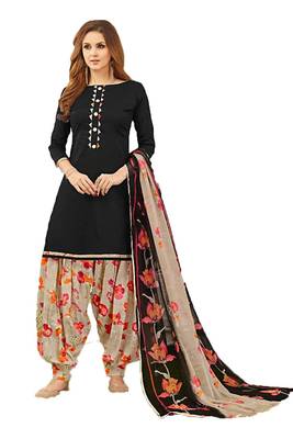 Black printed crepe salwar with dupatta 1