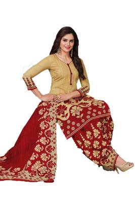 Multicolor printed crepe salwar with dupatta 1