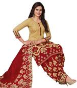 Multicolor printed crepe salwar with dupatta