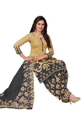 Multicolor printed crepe salwar with dupatta 1