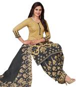 Multicolor printed crepe salwar with dupatta