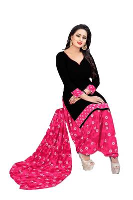 Black printed crepe salwar with dupatta 1