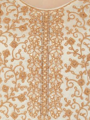 Beige Embroidered Chanderi Silk Salwar With Dupatta 4