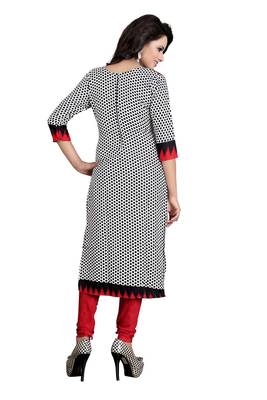 Red printed crepe salwar with dupatta 3