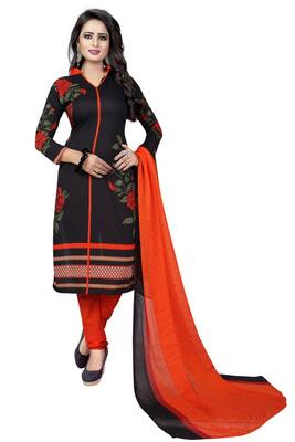 Black printed crepe salwar with dupatta 1