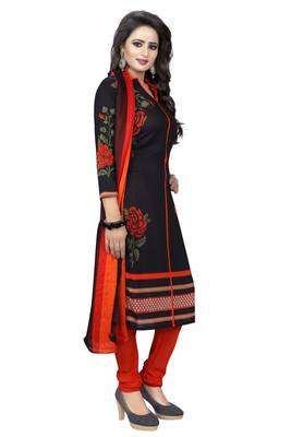 Black printed crepe salwar with dupatta 3