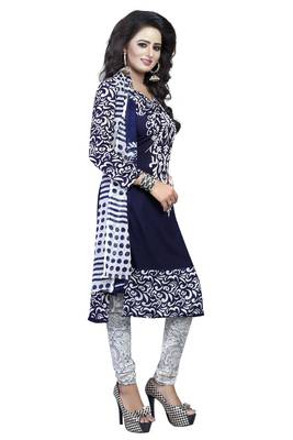 Blue printed crepe salwar 3