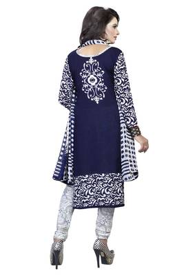 Blue printed crepe salwar 4