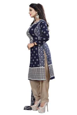 Blue printed crepe salwar 2