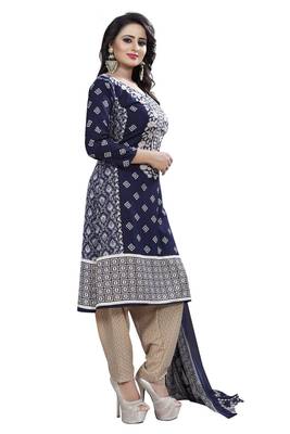 Blue printed crepe salwar 3