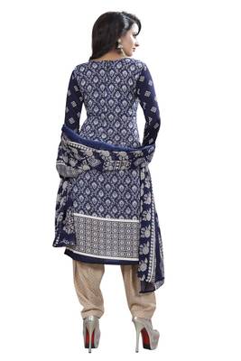 Blue printed crepe salwar 4