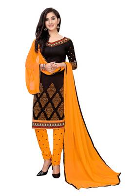 Black printed crepe salwar with duppata 1